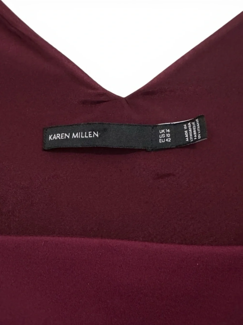 Karen Millen Dress Plum Sleeveless Midi Sheath Ponte Knit Tailored 10 - Picture 4 of 14